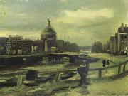 Vincent Van Gogh View of Amsterdam from Central Station (nn04) oil